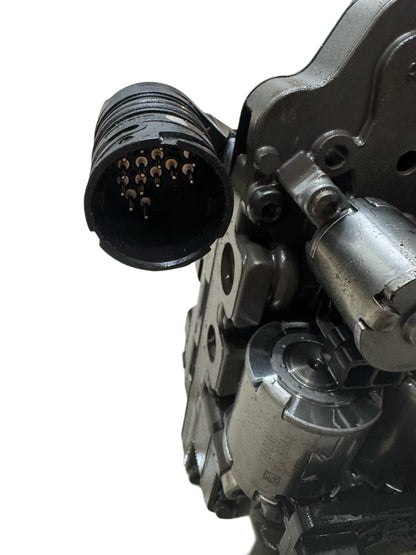 DSG-6 DQ250 mechatronics electrical connector detail showing multi-pin plug connection for transmission control unit