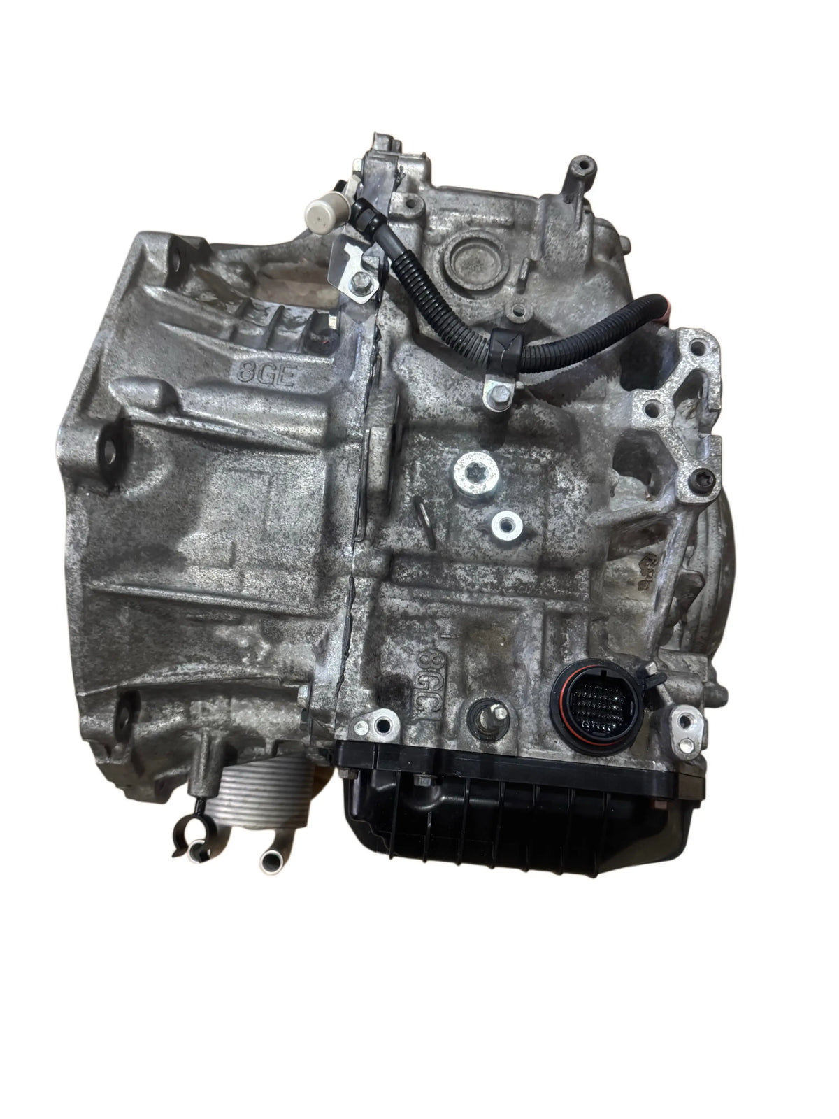 AWF8G45 transmission top view showing  connectors of refurbished gearbox